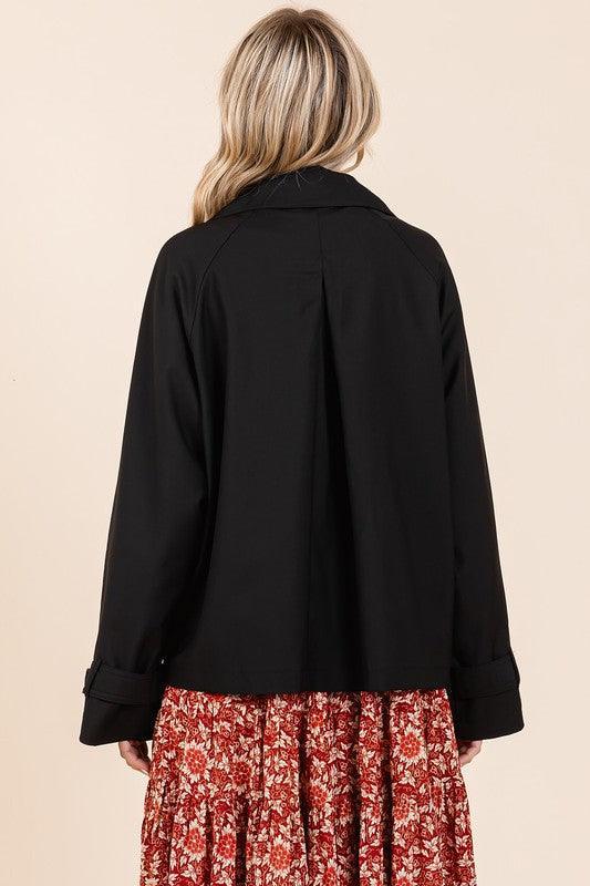 Mittoshop Double Breasted Long Sleeve Trench Coat Jacket - DAVERRI FASHIONS