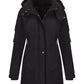 Daverri Fashions black hooded mid-length windproof plus size coat
