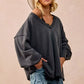 BiBi Mineral Washed French Terry Oversized Sweatshirt - DAVERRI FASHIONS