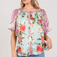 SAGE+FIG Plus Size Floral Mineral Wash French Terry Button Up Shirt