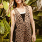 BiBi Leopard Sleeveless Overalls with Pockets Shortalls
