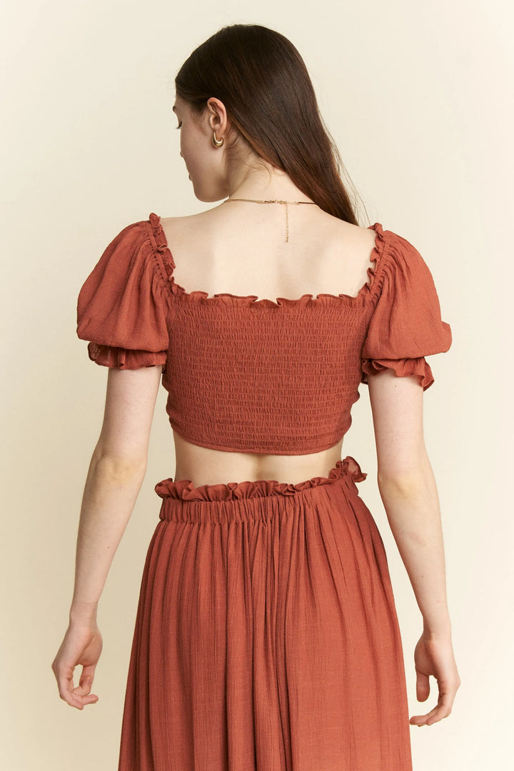 Jade By Jane 2 Piece Crop Top and Skirt Set Skirt Sets