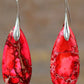 Handmade Teardrop Shape Natural Stone Dangle Earrings - DAVERRI FASHIONS