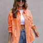 Distressed Drop Shoulder Denim Jacket - DAVERRI FASHIONS