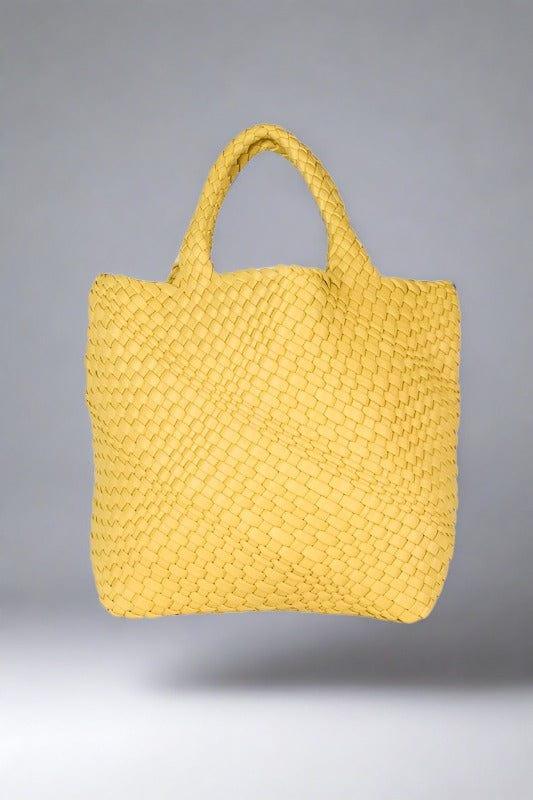 Vegan Leather Woven Tote Bag Handbags