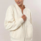 HYFVE Baseball Collar Zip Up Long Sleeve Jacket Cream