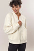 HYFVE Baseball Collar Zip Up Long Sleeve Jacket Cream
