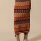 SO ME Multi Color Chevron Knit Skirt RUST DK MOCHA TAUPE