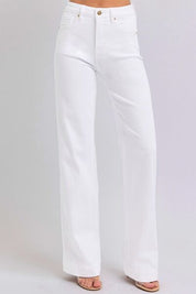 RISEN Full Size High Waist Straight Jeans White