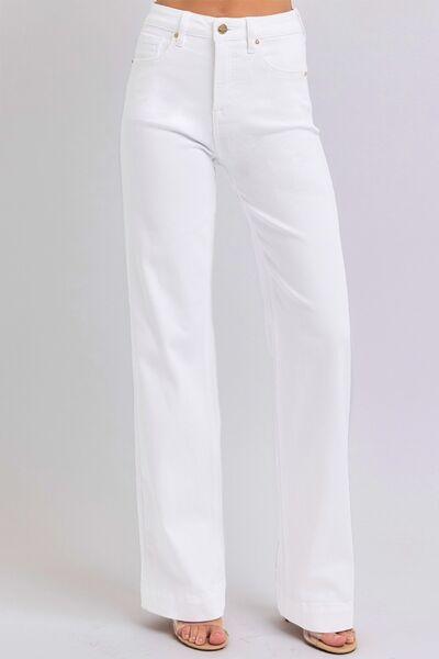 RISEN Full Size High Waist Straight Jeans White 3XL Jeans