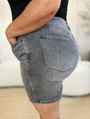 Judy Blue Full Size High Waist Washed Denim Shorts | Denim Shorts Daverri Fashions