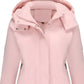 Daverri Fashions pink hooded mid-length windproof plus size coat