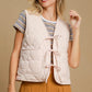 Umgee Heart Quilted Tie-Front Vest LT. PINK Vests
