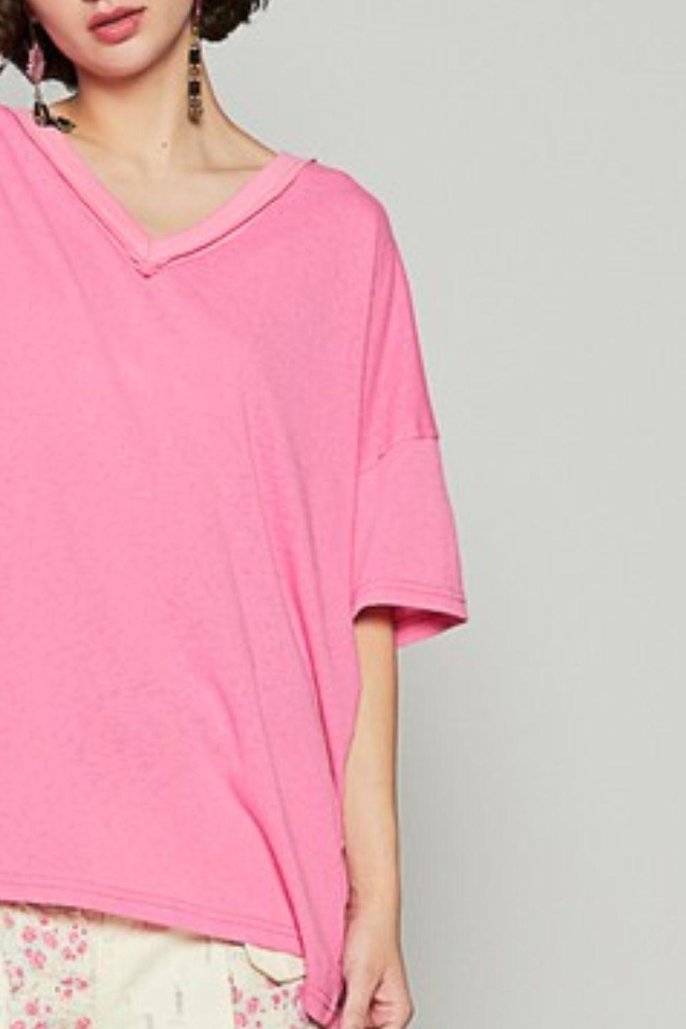POL V-Neck Half Sleeve T-Shirt T-Shirts