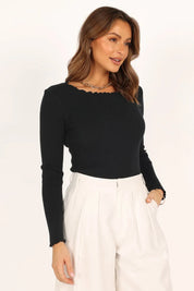 Lettuce Edge Round Neck Long Sleeve Top | Tops Daverri Fashions