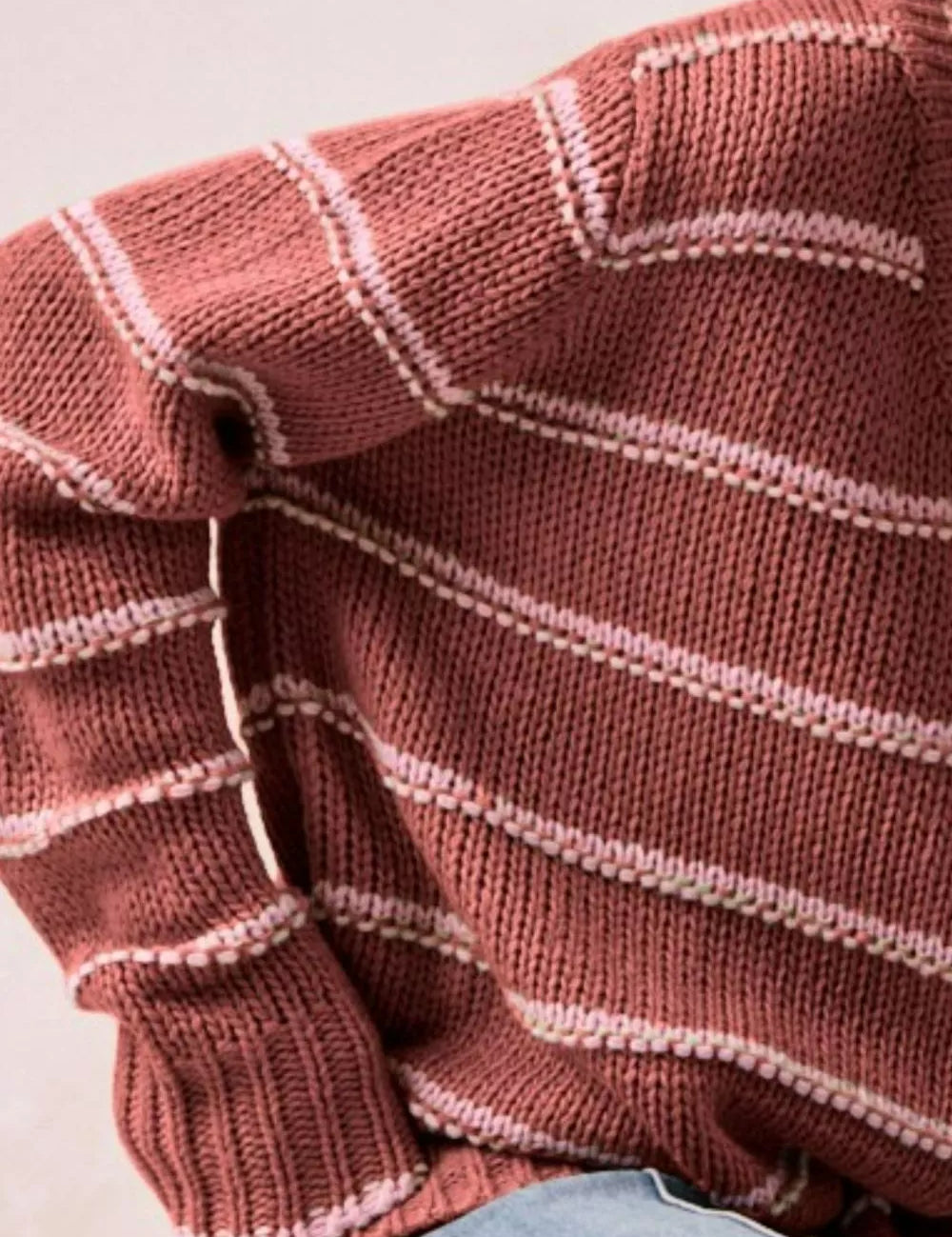 BiBi Striped Long Sleeve Sweater | Sweaters Daverri Fashions
