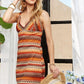 ADORA Contrast Striped V-Neck Mini Dress Mini Dresses