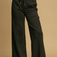 Umgee Drawstring Wide Leg Pants with Pockets Black