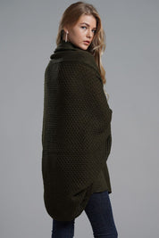 Dolman Sleeve Open Front Ribbed Trim Longline Cardigan | Cardigans Daverri Fashions