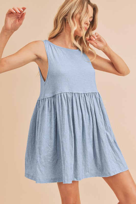 Aemi + Co Round Neck Mini Tank Dress Tank Dresses