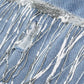 Sequin Fringe Trim Distressed Button Up Denim Jacket - DAVERRI FASHIONS