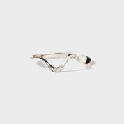 Silver 925 Sterling Silver Inlaid Zircon Wave Shape Ring | Rings Daverri Fashions