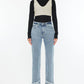 Kancan Raw Hem High Rise Straight Jeans - DAVERRI FASHIONS