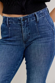 Judy Blue Full Size Mid Rise Bootcut Jeans with Welt Pockets Plus Size | Jeans Daverri Fashions