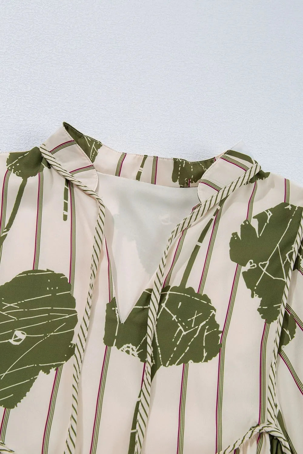 Printed Tie Neck Balloon Sleeve Mini Dress | Dresses Daverri Fashions