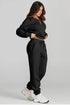 Black Daverri quarter zip cropped sweatshirt front view