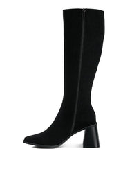 Paytin Faux Leather Block Heel Calf Length Boots | Boots Daverri Fashions