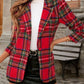 Plaid Single-Button Blazer - DAVERRI FASHIONS
