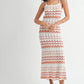 MABLE Lightweight Pointelle Chevron Knit Maxi Dress - DAVERRI FASHIONS