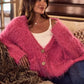 SO ME Soft Touch Hairy Loose Fit Cozy Sweater Cardigan - DAVERRI FASHIONS