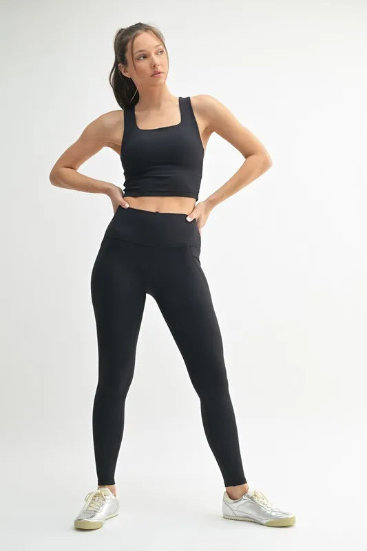 MONO B Soft Ribbed High Waisted Leggings