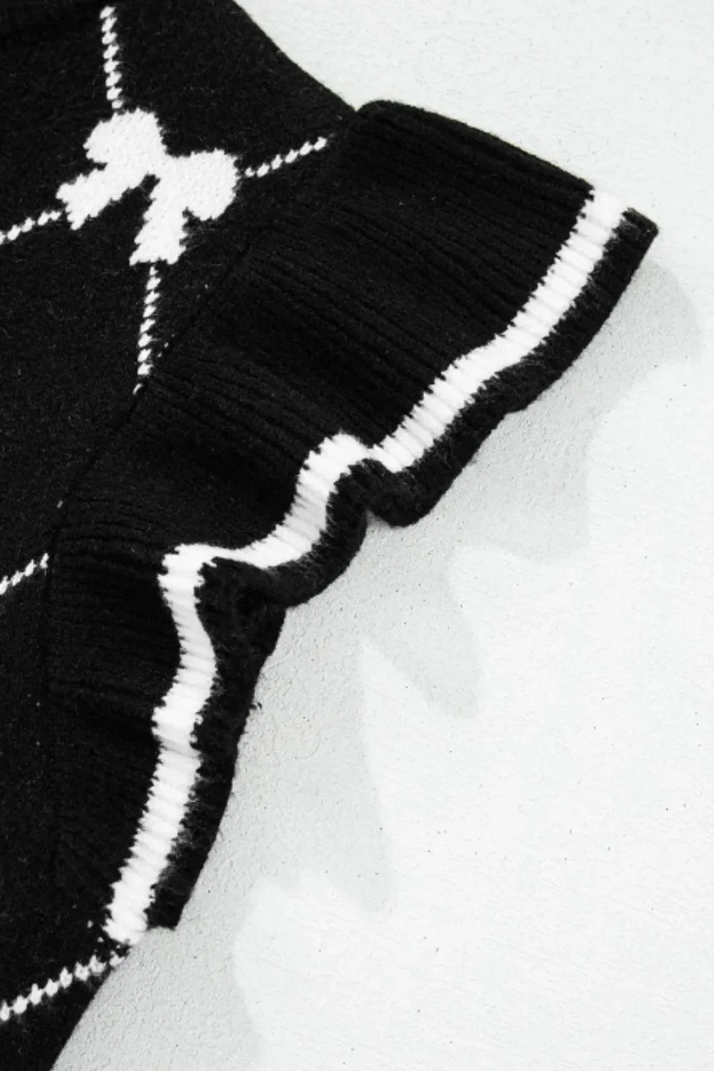 Bow Half Zip Sweater Vest - DAVERRI FASHIONS