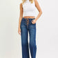 RISEN Full Size High Rise Wide Leg Jeans with Front Tie Detail Plus Size - DAVERRI FASHIONS