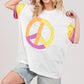 SAGE + FIG Color Block Peace Applique T-Shirt - DAVERRI FASHIONS