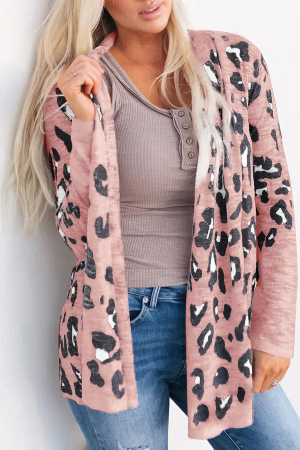 Printed Long Sleeve Cardigan - DAVERRI FASHIONS
