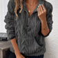 Cozy Sherpa Half Zip Sweatshirt - DAVERRI FASHIONS