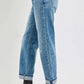 RISEN Full Size High Rise Ankle Boyfriend Distressed Jeans Plus Size