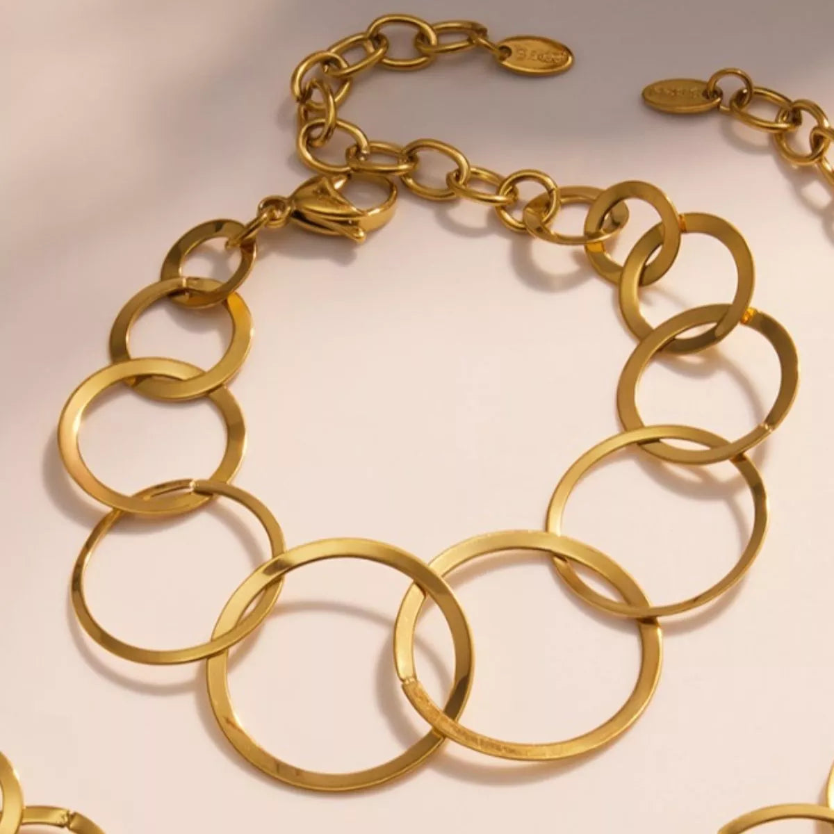 18K Gold-Plated Titanium Steel Round Bracelet | Bracelets Daverri Fashions