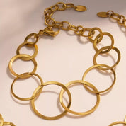 18K Gold-Plated Titanium Steel Round Bracelet | Bracelets Daverri Fashions