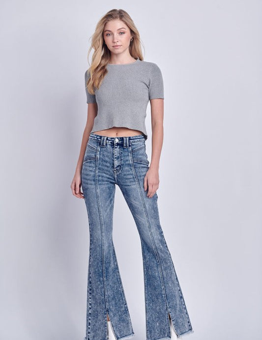 As Shown Artemis Vintage High Rise Stretch Flare Jeans | Jeans Daverri Fashions