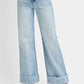 RISEN Full Size Tummy Control High Rise Ankle Wide Cuffed Jeans Plus Size
