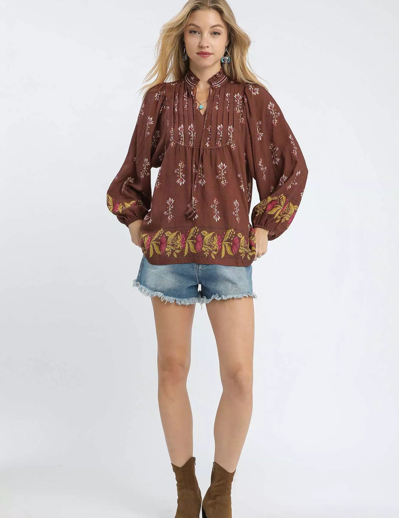 Umgee Floral Boho Peasant Blouse | Blouses Daverri Fashions