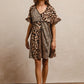 BiBi Leopard Prints Mix and Match Short Sleeves Dress Mini Dresses