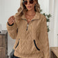 Cozy Sherpa Half Zip Sweatshirt - DAVERRI FASHIONS