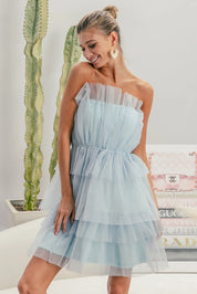 BiBi Sleeveless Layered Organza Dress | Mini Dresses Daverri Fashions