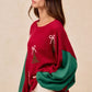 BiBi Christmas Theme Tree Embroidered Sweater - DAVERRI FASHIONS